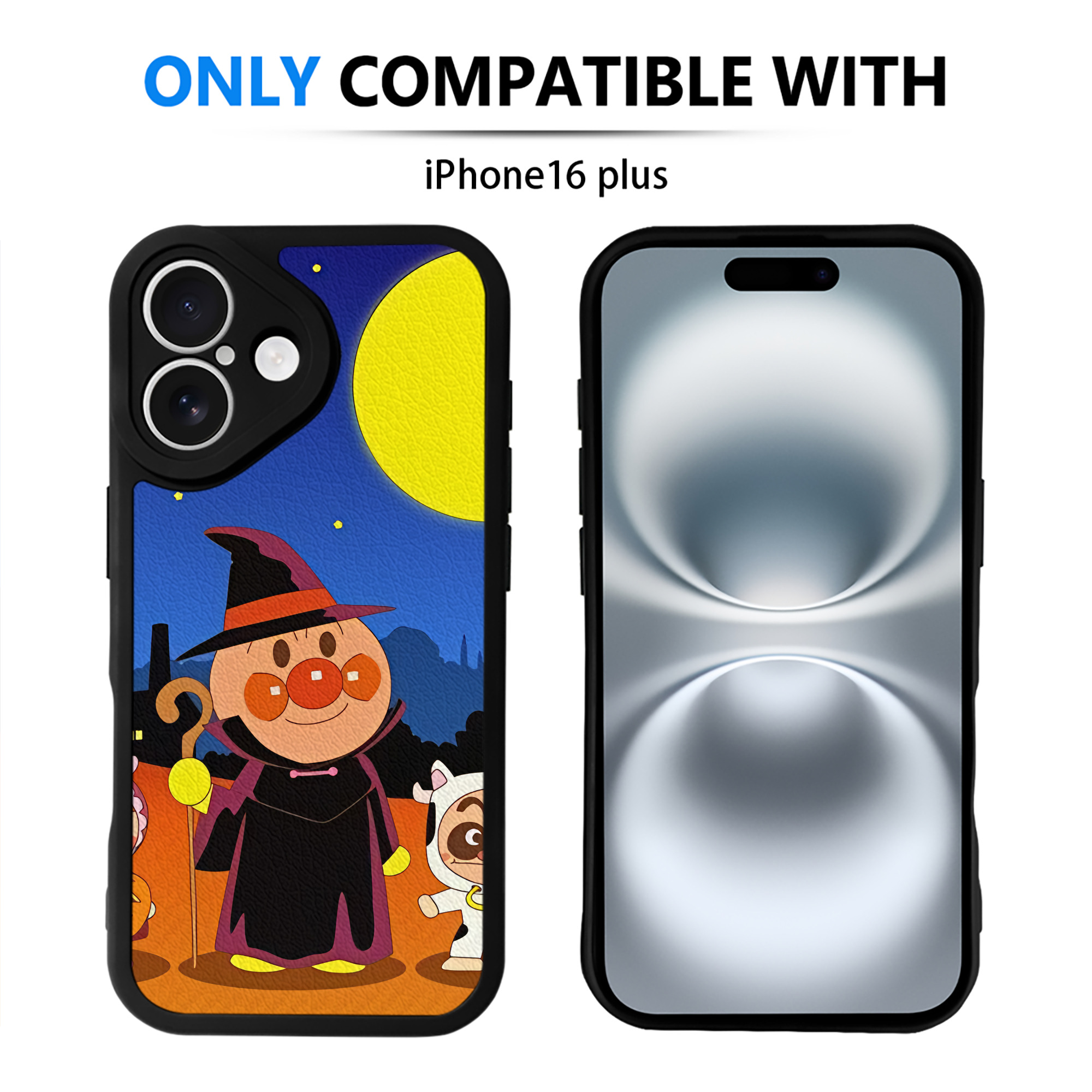 （画像用） アンパンマン Anpanman 【iPhone 16シリーズ対応】シリコンスマホケース（レザー調） 材質：シリコン
